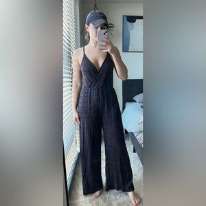 Wild Fable Women's Sleeveless V-Neck Sparkle Wrap Jumpsuit - Black
